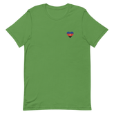 Polyamory Flag Embroidered Heart T-Shirt: Celebratory LGBTQ+ Pride Design